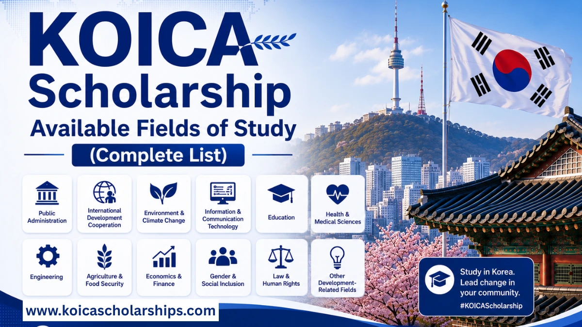 KOICA Scholarship Available Fields of Study (Complete List)